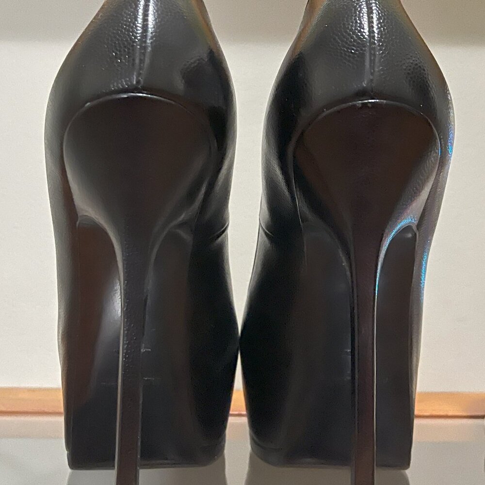 YSL: TRIBTOO 105 Pump, Black Leather, Size 40 (9) - Picture 6 of 8